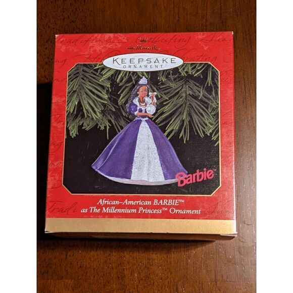 Hallmark Christmas Ornament NIB 1999 African American Barbie Millenium Princess - Picture 1 of 8